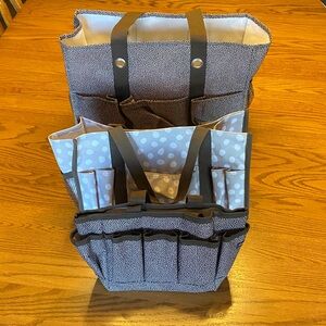 Stylish Thirty-one Brown and White Polka Dot Tote Bags - set of 3